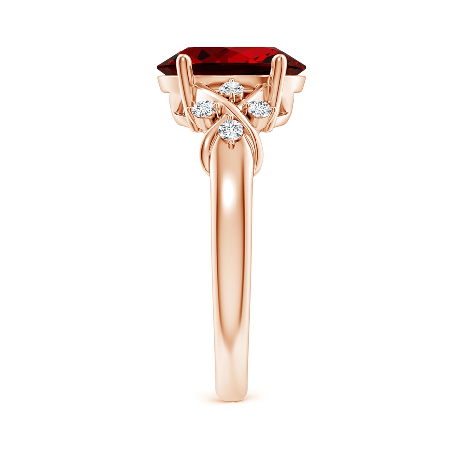 10x8mm Labgrown Lab-Grown Solitaire Oval Ruby Criss Cross Ring with Lab Diamonds in Rose Gold side 299