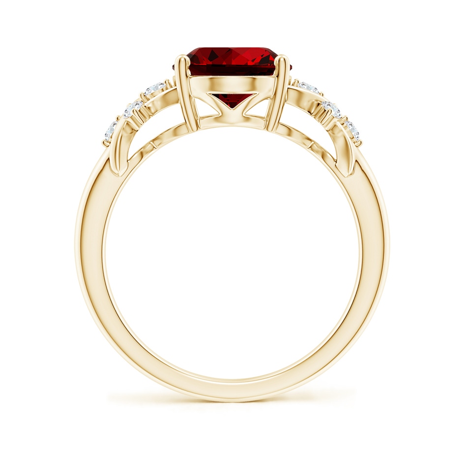 10x8mm Labgrown Lab-Grown Solitaire Oval Ruby Criss Cross Ring with Lab Diamonds in Yellow Gold side 199