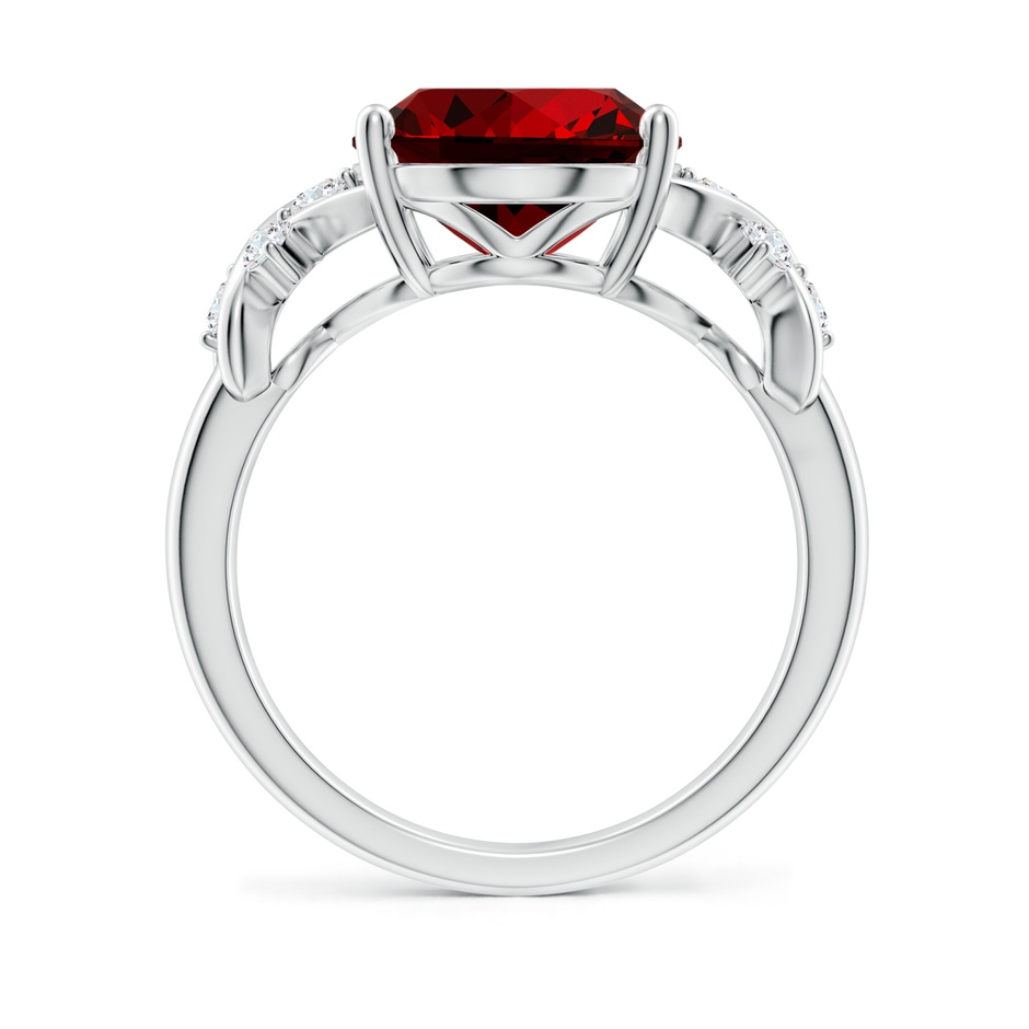 12x10mm Labgrown Lab-Grown Solitaire Oval Ruby Criss Cross Ring with Lab Diamonds in P950 Platinum side 199