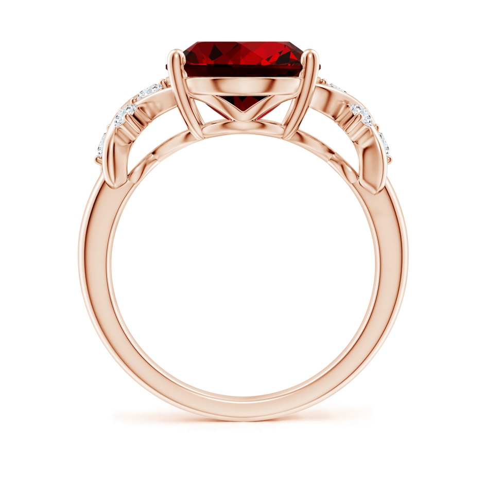 12x10mm Labgrown Lab-Grown Solitaire Oval Ruby Criss Cross Ring with Lab Diamonds in Rose Gold side 199