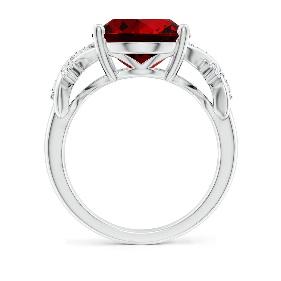 14x10mm Labgrown Lab-Grown Solitaire Oval Ruby Criss Cross Ring with Lab Diamonds in P950 Platinum side 199