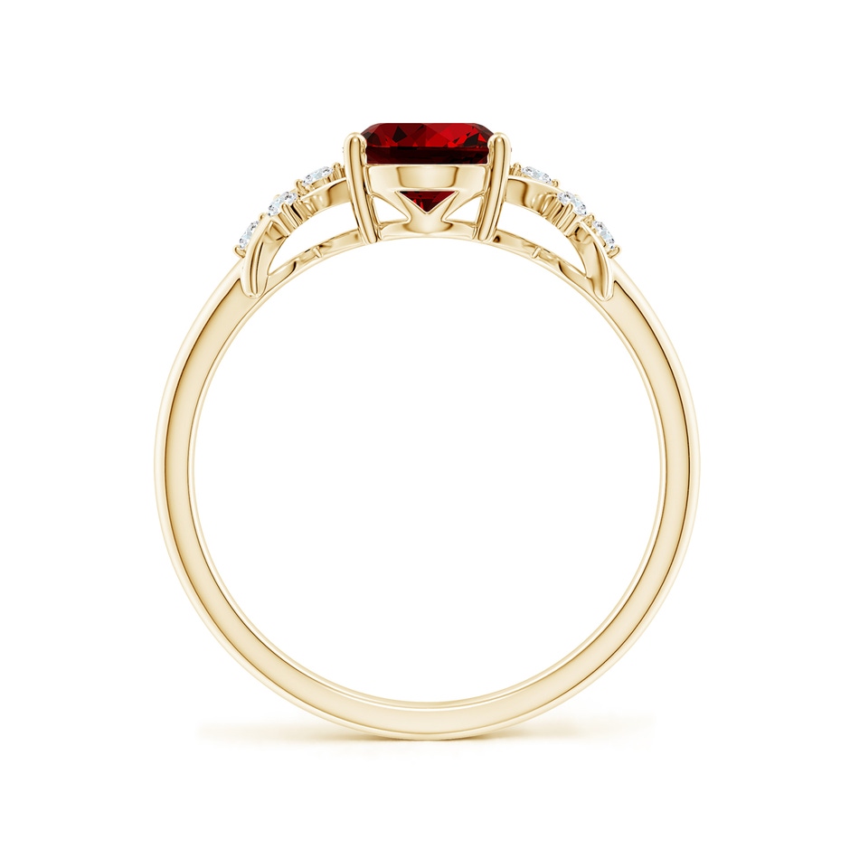 8x6mm Labgrown Lab-Grown Solitaire Oval Ruby Criss Cross Ring with Lab Diamonds in 10K Yellow Gold side 199