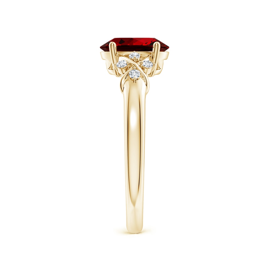 8x6mm Labgrown Lab-Grown Solitaire Oval Ruby Criss Cross Ring with Lab Diamonds in 10K Yellow Gold side 299