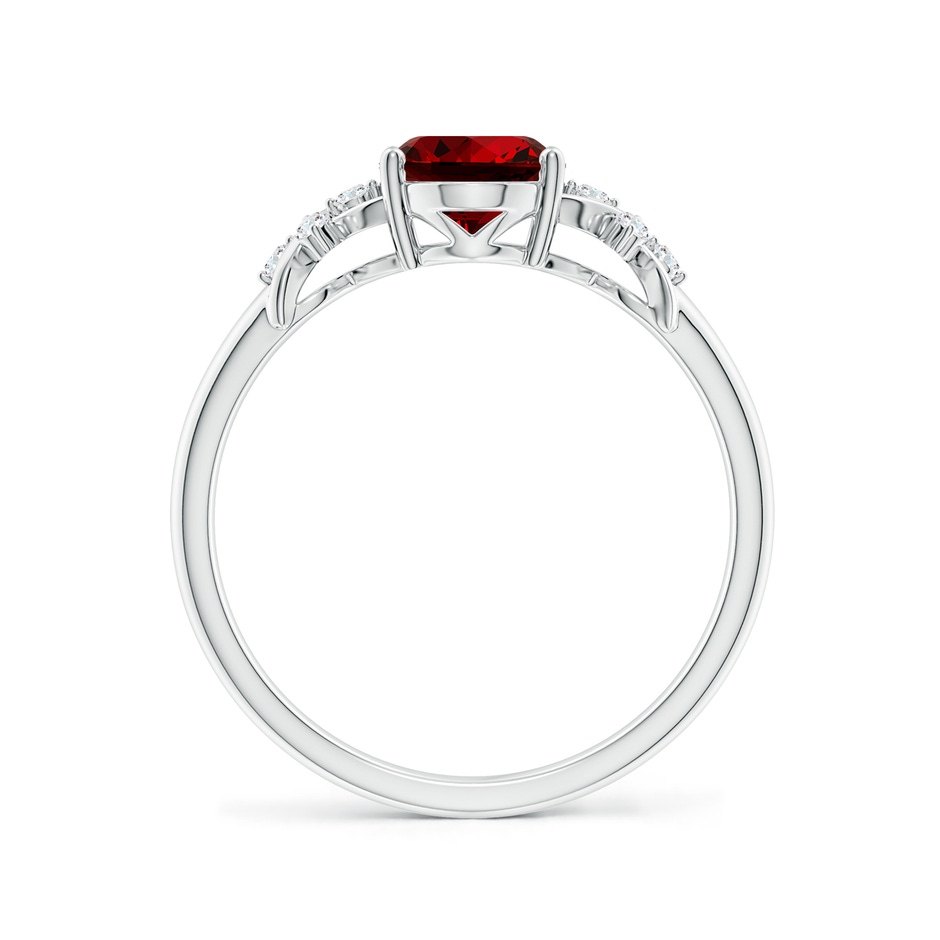 8x6mm Labgrown Lab-Grown Solitaire Oval Ruby Criss Cross Ring with Lab Diamonds in P950 Platinum side 199