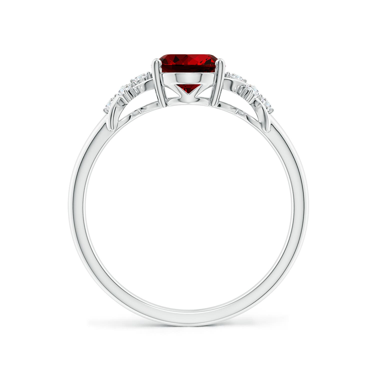 Premium - Lab-Grown Ruby / 1.33 CT / 14 KT White Gold