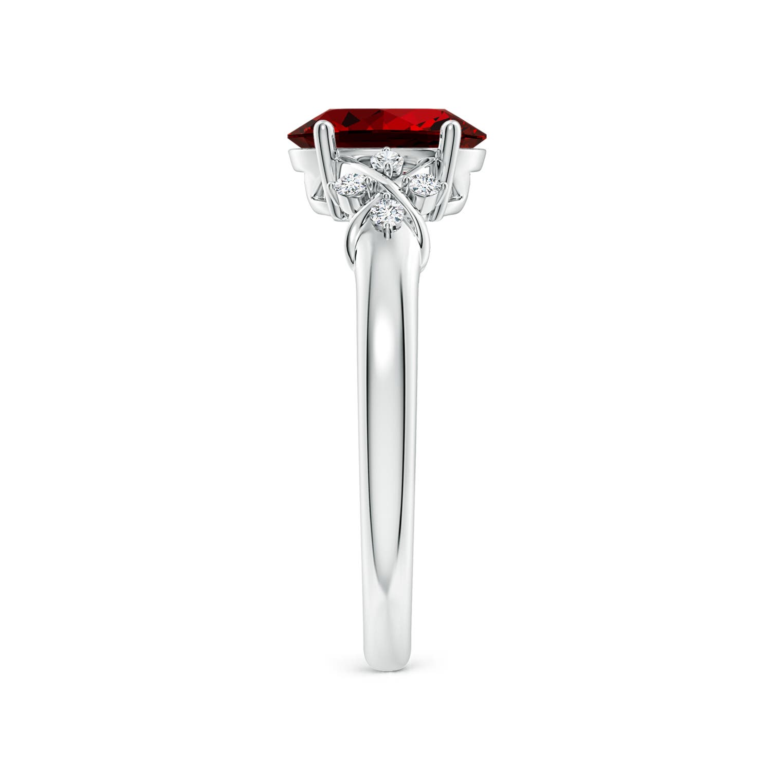 Premium - Lab-Grown Ruby / 1.33 CT / 14 KT White Gold