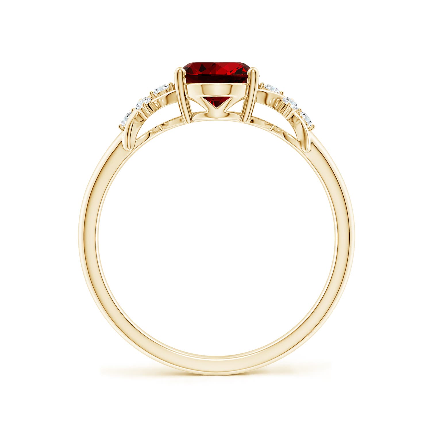 Premium - Lab-Grown Ruby / 1.33 CT / 14 KT Yellow Gold