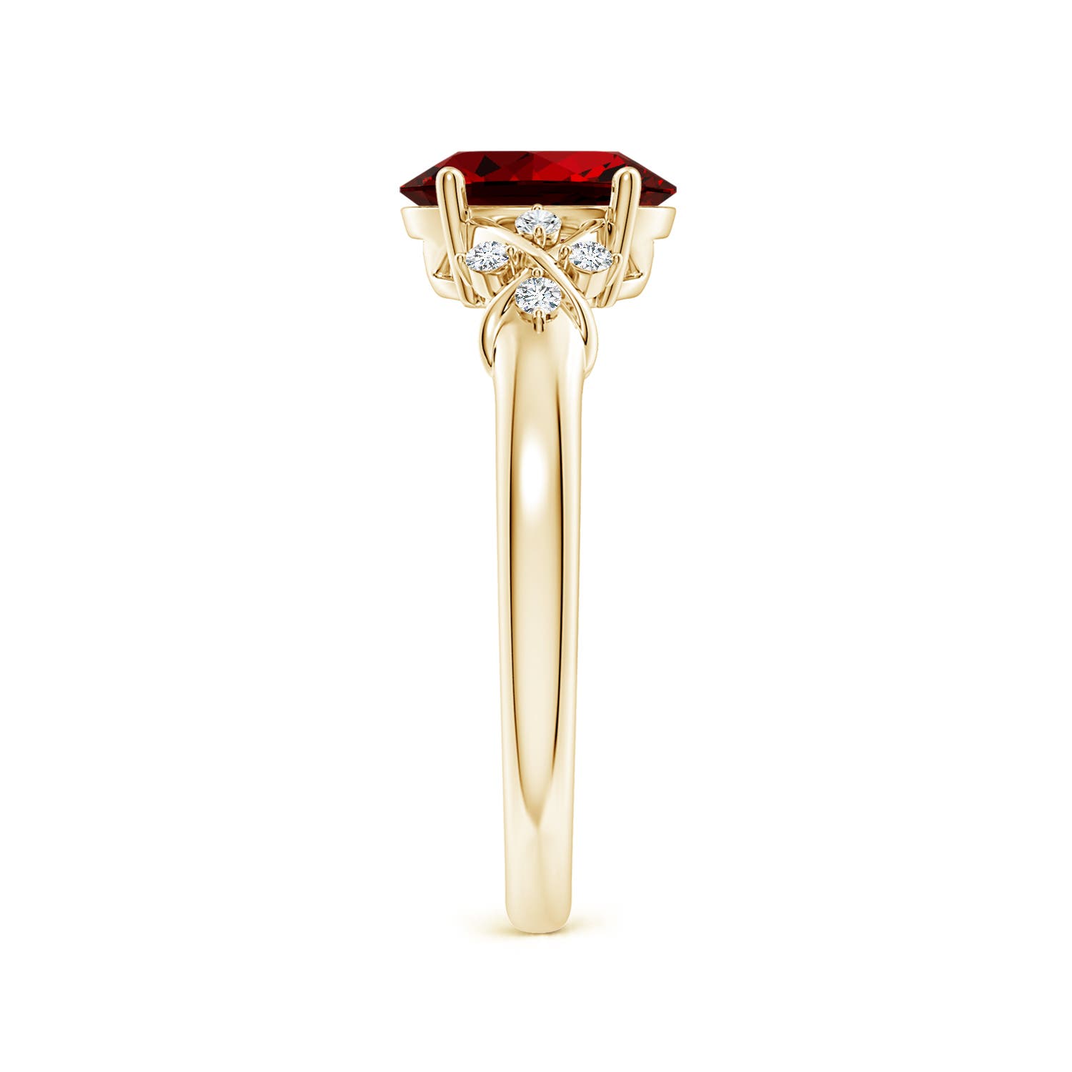 Premium - Lab-Grown Ruby / 1.33 CT / 14 KT Yellow Gold