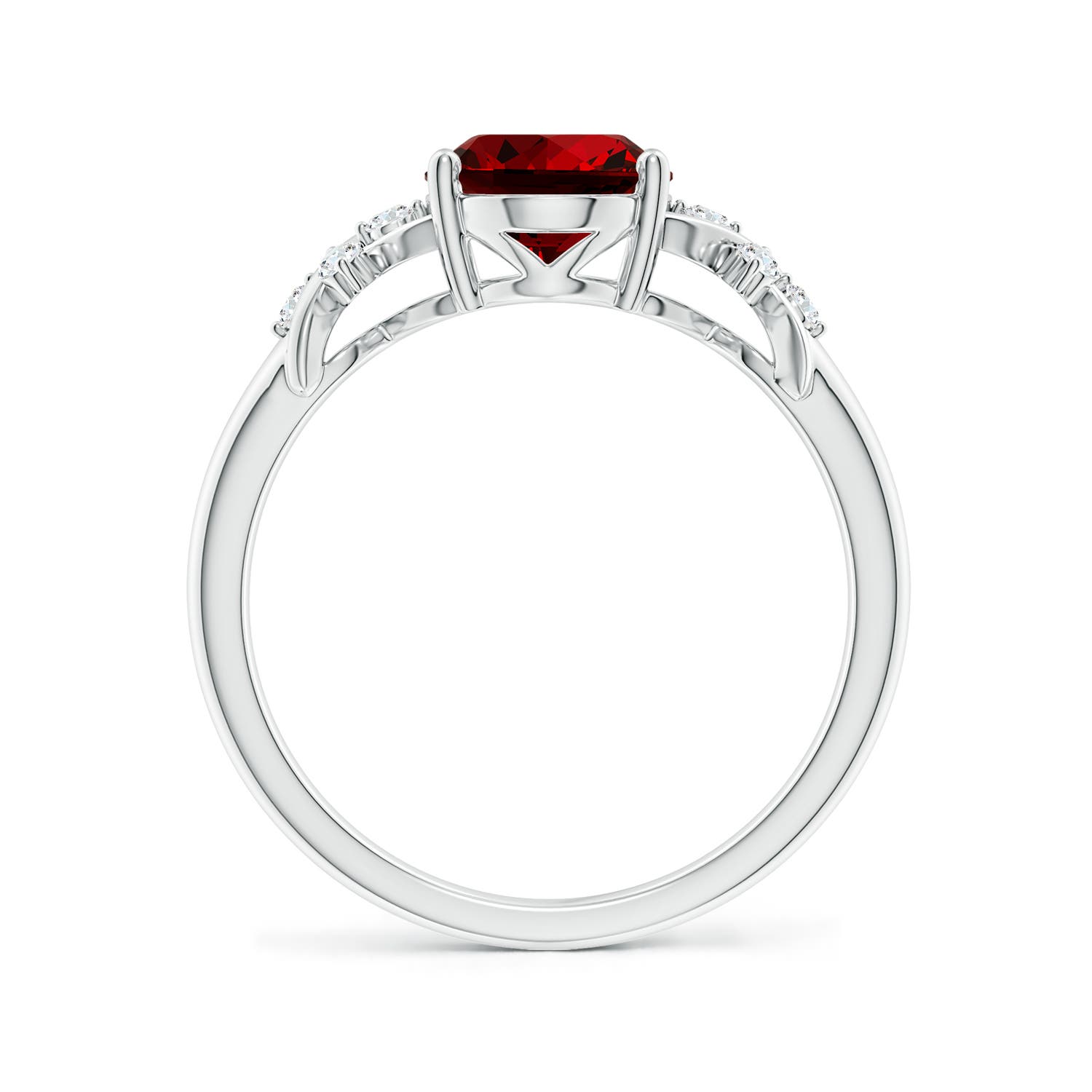 Premium - Lab-Grown Ruby / 2.11 CT / 14 KT White Gold