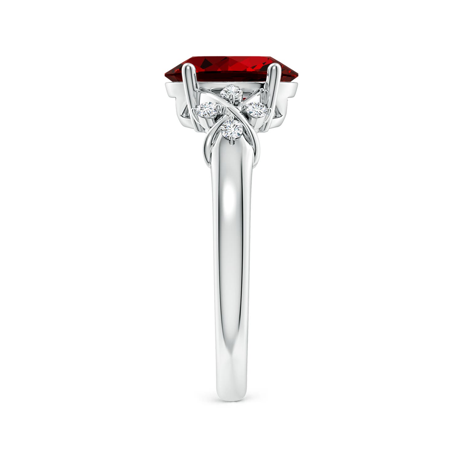 Premium - Lab-Grown Ruby / 2.11 CT / 14 KT White Gold