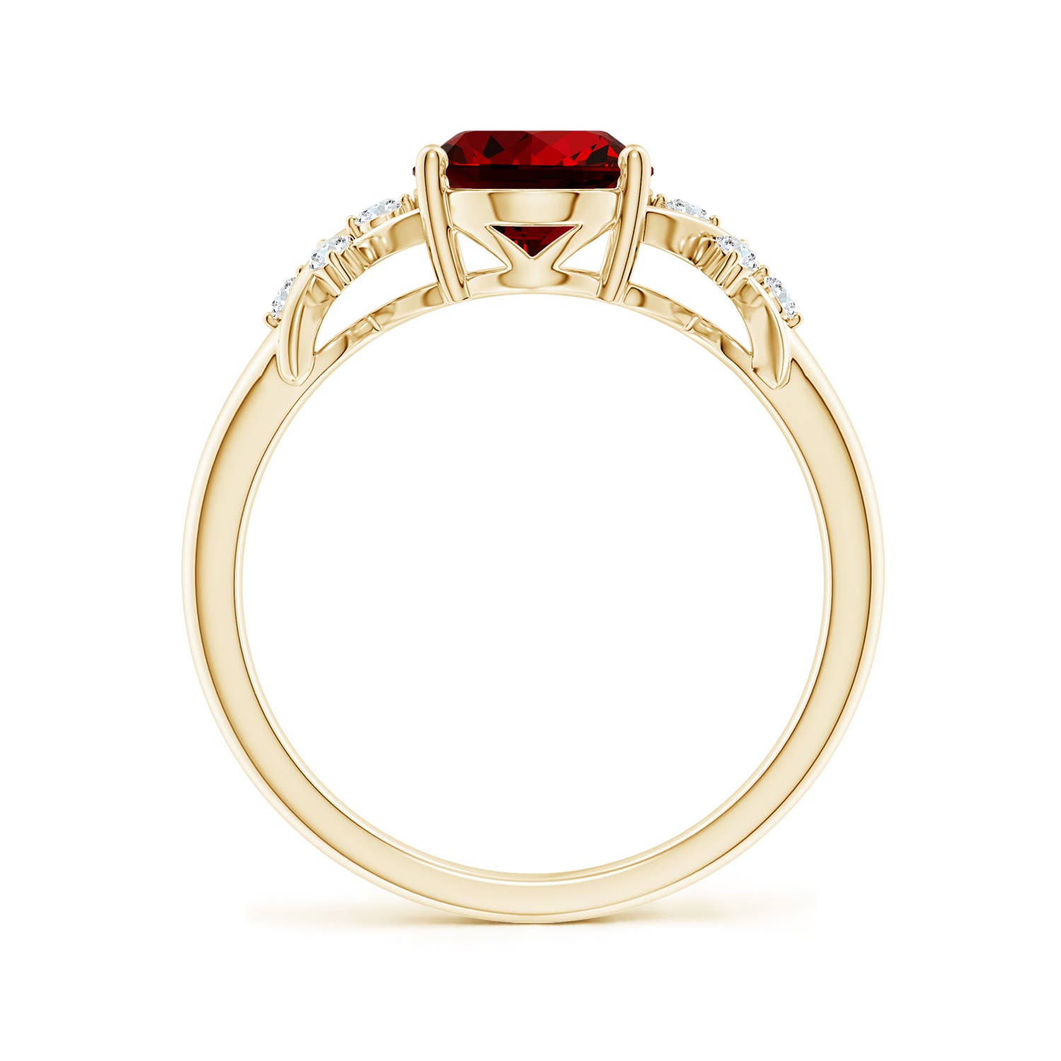 Premium - Lab-Grown Ruby / 2.11 CT / 14 KT Yellow Gold