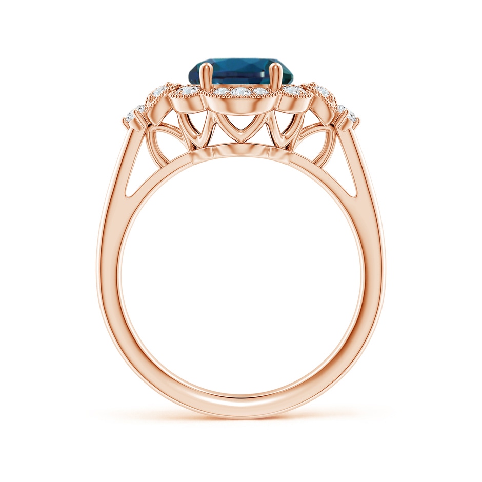 10x8mm Labgrown Victorian Style Oval Lab-Grown Alexandrite and Diamond Halo Engagement Ring in Rose Gold side 199