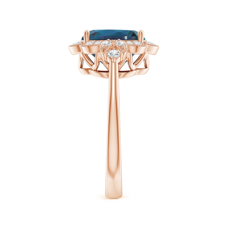10x8mm Labgrown Victorian Style Oval Lab-Grown Alexandrite and Diamond Halo Engagement Ring in Rose Gold side 299