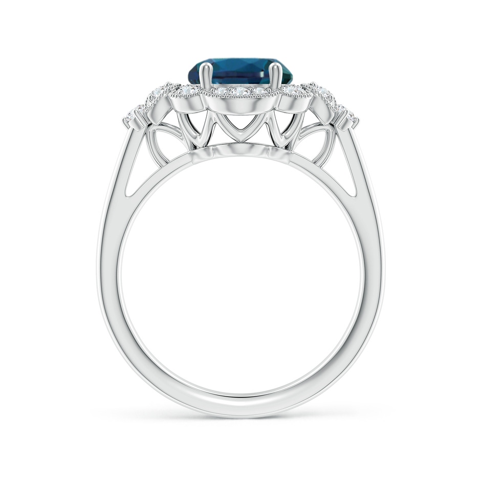 10x8mm Labgrown Victorian Style Oval Lab-Grown Alexandrite and Diamond Halo Engagement Ring in White Gold side 199