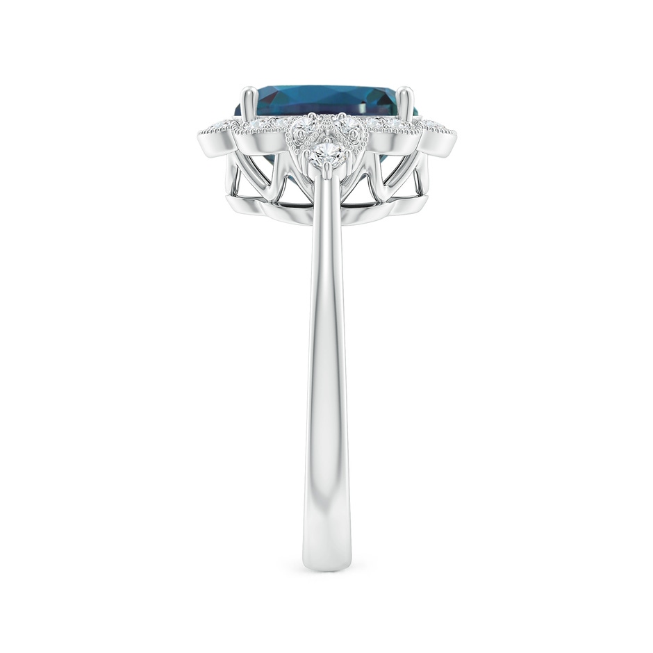 10x8mm Labgrown Victorian Style Oval Lab-Grown Alexandrite and Diamond Halo Engagement Ring in White Gold side 299