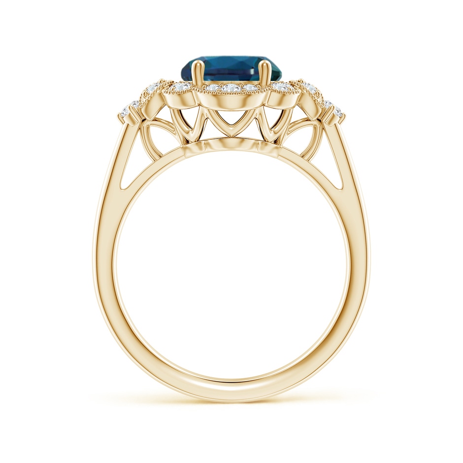 10x8mm Labgrown Victorian Style Oval Lab-Grown Alexandrite and Diamond Halo Engagement Ring in Yellow Gold side 199