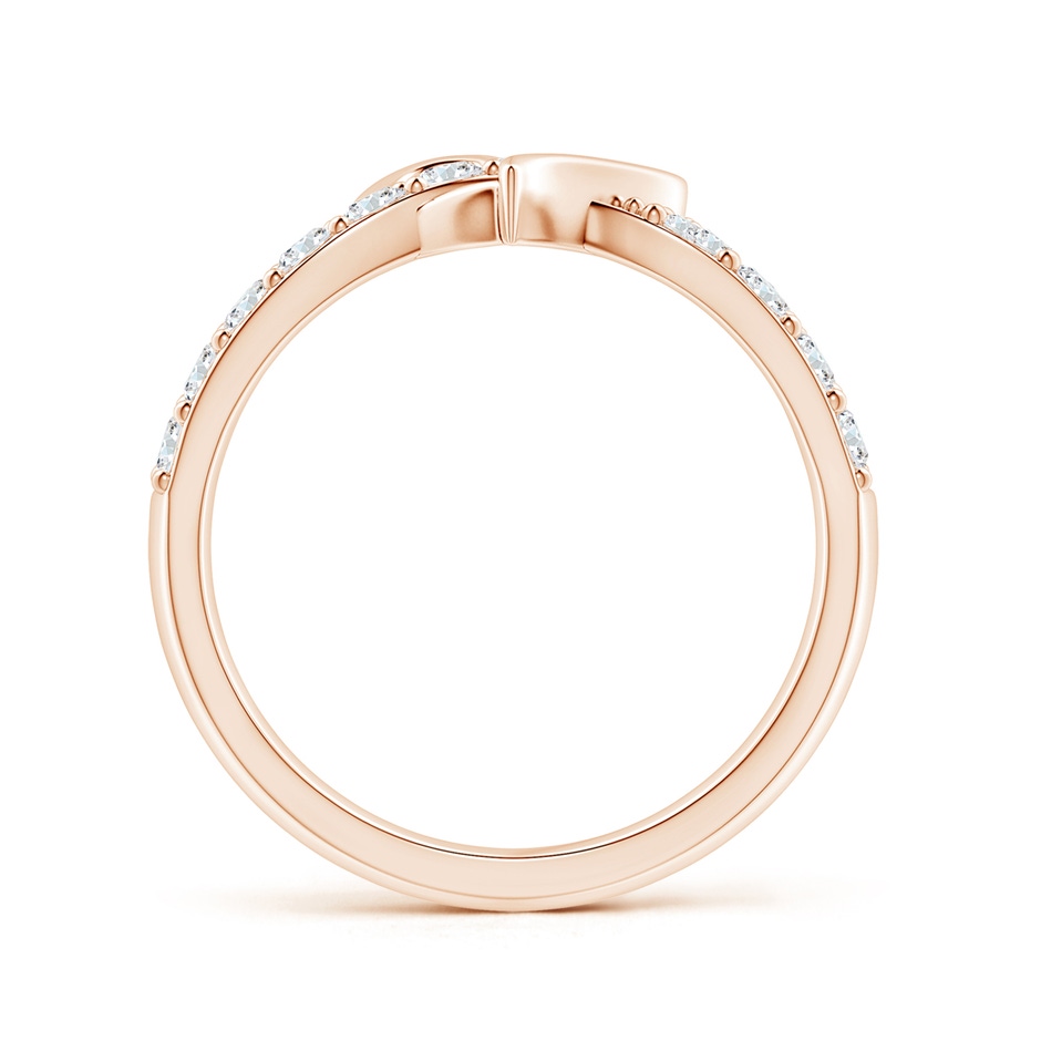 2.25mm FGVS Lab-Grown Round Diamond Criss Cross Heart Promise Ring in Rose Gold side 199