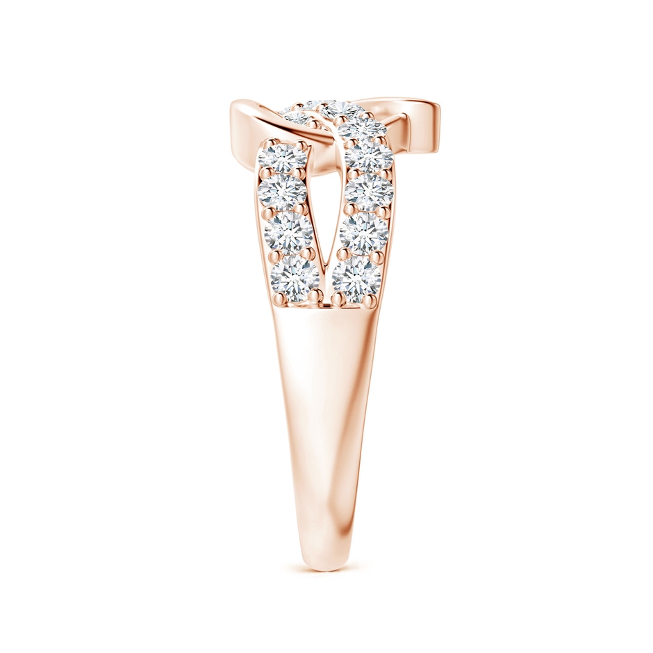 2.25mm FGVS Lab-Grown Round Diamond Criss Cross Heart Promise Ring in Rose Gold side 299
