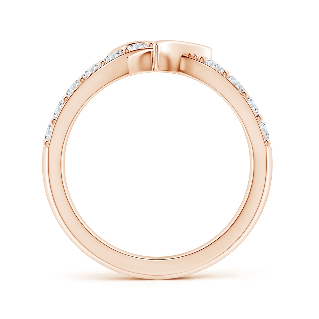 2.6mm FGVS Lab-Grown Round Diamond Criss Cross Heart Promise Ring in 18K Rose Gold - side 199