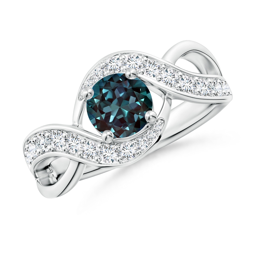 6mm Labgrown Solitaire Round Lab-Grown Alexandrite Infinity Promise Ring in P950 Platinum