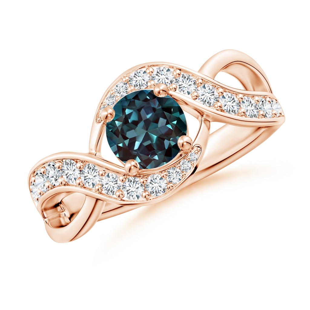 6mm Labgrown Solitaire Round Lab-Grown Alexandrite Infinity Promise Ring in Rose Gold