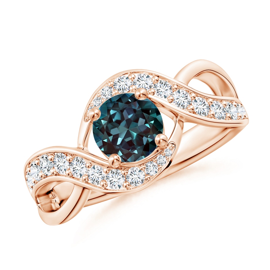 6mm Labgrown Solitaire Round Lab-Grown Alexandrite Infinity Promise Ring in Rose Gold 