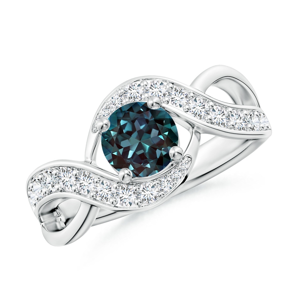 6mm Labgrown Solitaire Round Lab-Grown Alexandrite Infinity Promise Ring in White Gold 