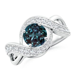 7mm Labgrown Solitaire Round Lab-Grown Alexandrite Infinity Promise Ring in P950 Platinum