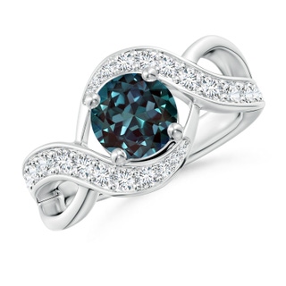 7mm Labgrown Solitaire Round Lab-Grown Alexandrite Infinity Promise Ring in White Gold