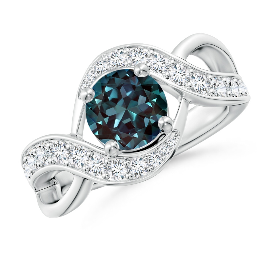 7mm Labgrown Solitaire Round Lab-Grown Alexandrite Infinity Promise Ring in White Gold 