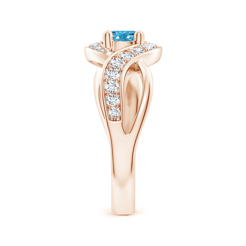 5.1mm Labgrown Solitaire Round Lab-Grown Fancy Intense Blue Diamond Infinity Promise Ring in Rose Gold side 299