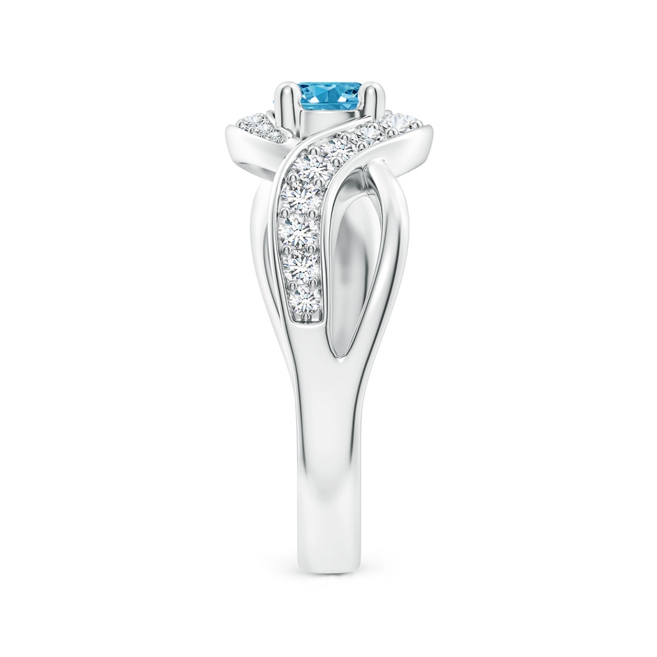 5.1mm Labgrown Solitaire Round Lab-Grown Fancy Intense Blue Diamond Infinity Promise Ring in S999 Silver side 299