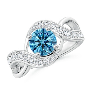 7mm Labgrown Solitaire Round Lab-Grown Fancy Intense Blue Diamond Infinity Promise Ring in P950 Platinum