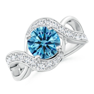 8.1mm Labgrown Solitaire Round Lab-Grown Fancy Intense Blue Diamond Infinity Promise Ring in P950 Platinum