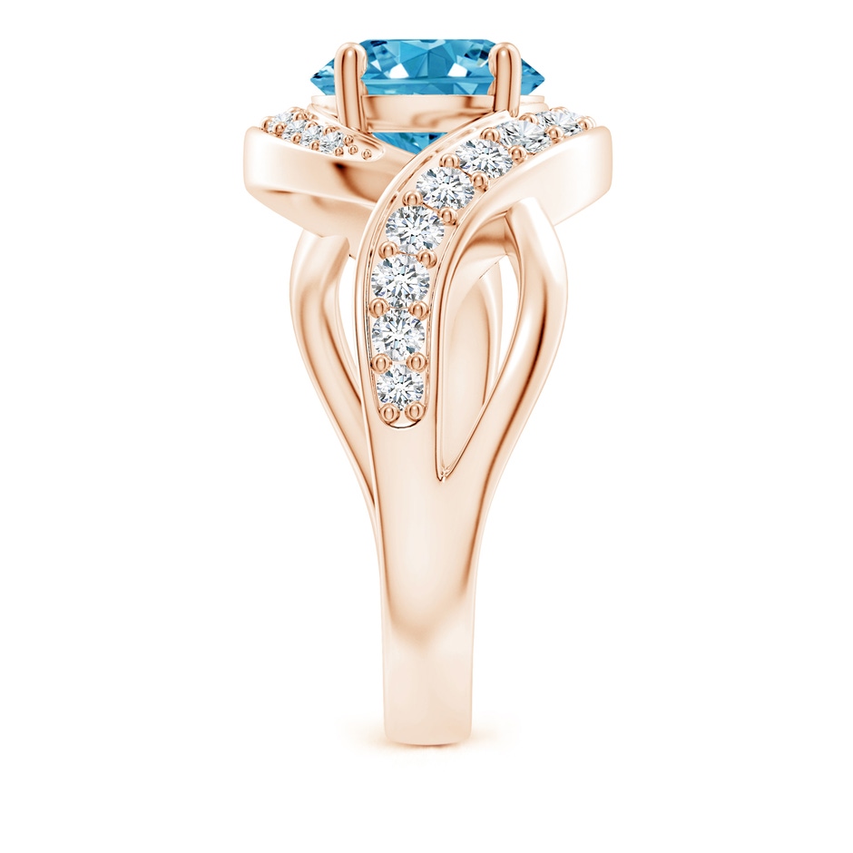 8.1mm Labgrown Solitaire Round Lab-Grown Fancy Intense Blue Diamond Infinity Promise Ring in Rose Gold side 299