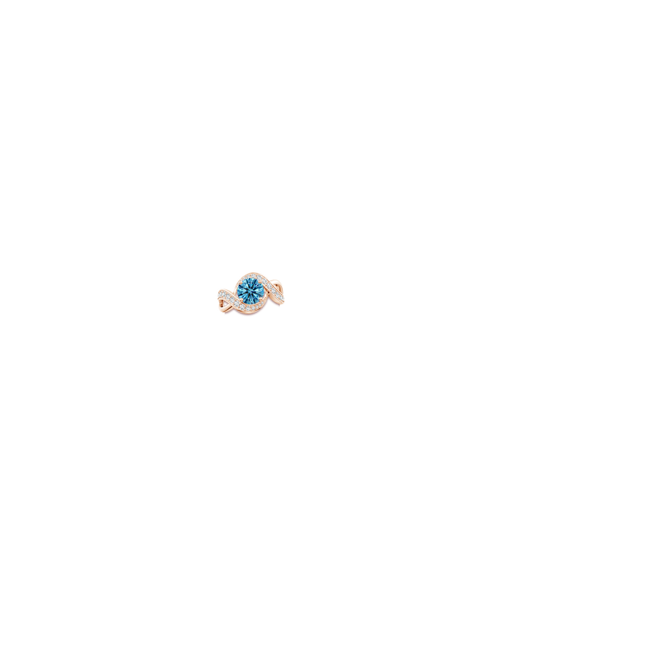 8.1mm Labgrown Solitaire Round Lab-Grown Fancy Intense Blue Diamond Infinity Promise Ring in Rose Gold hand