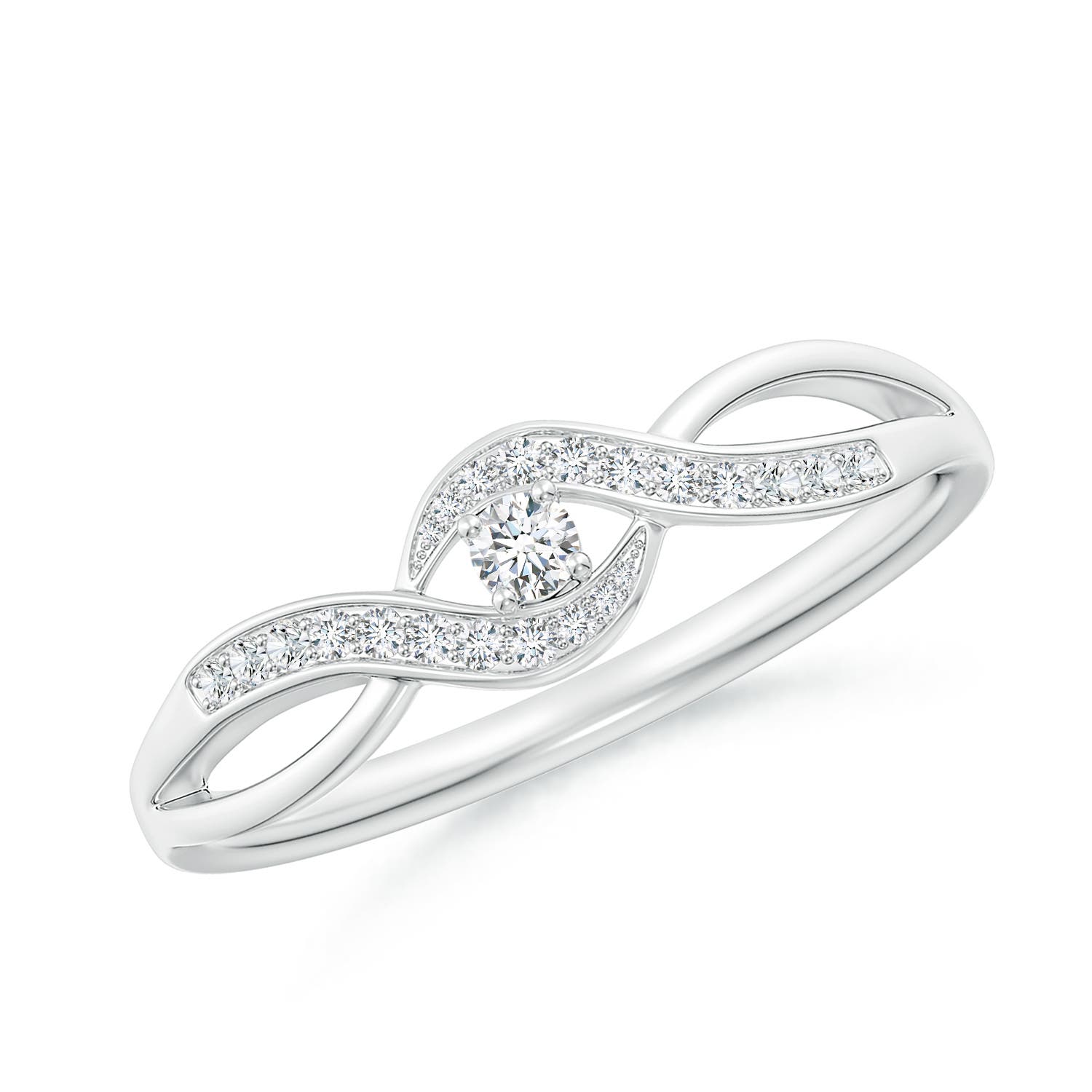 Lab-Grown Solitaire Round Diamond Infinity Promise Ring