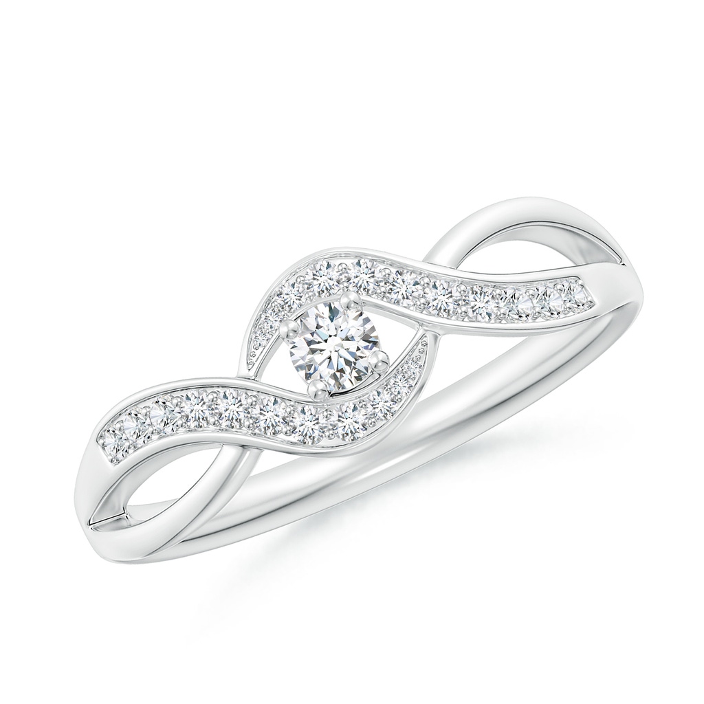 2.8mm FGVS Lab-Grown Solitaire Round Diamond Infinity Promise Ring in 18K White Gold