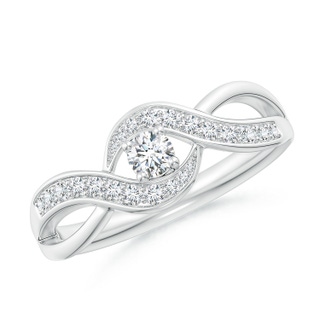 3.2mm FGVS Lab-Grown Solitaire Round Diamond Infinity Promise Ring in P950 Platinum