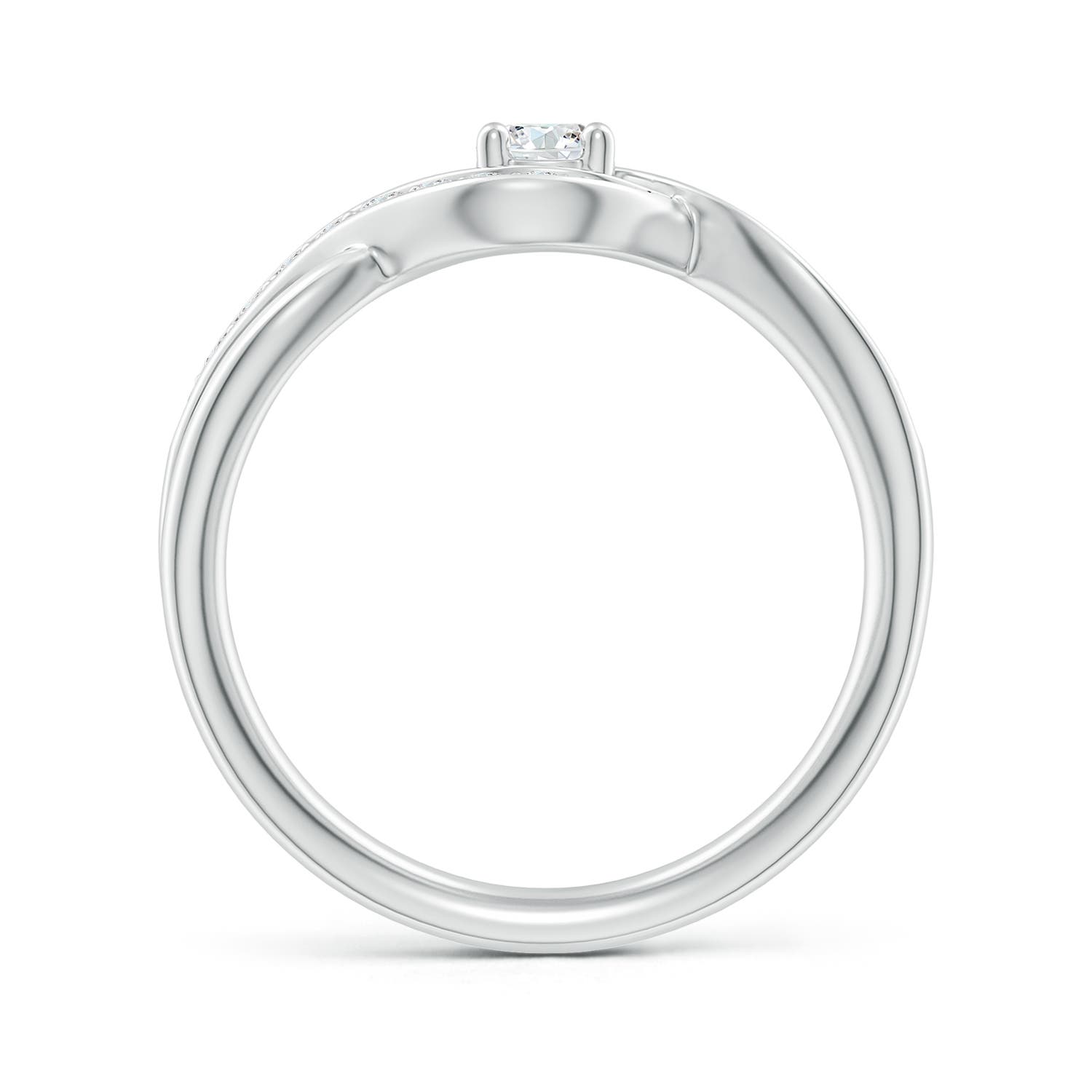 3.7mm FGVS Lab-Grown Solitaire Round Diamond Infinity Promise Ring in 18K White Gold