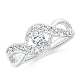 3.7mm FGVS Lab-Grown Solitaire Round Diamond Infinity Promise Ring in P950 Platinum