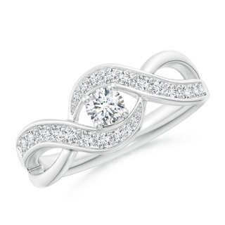 3.7mm FGVS Lab-Grown Solitaire Round Diamond Infinity Promise Ring in White Gold