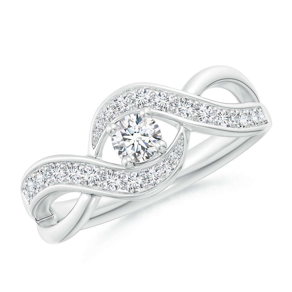 3.7mm FGVS Lab-Grown Solitaire Round Diamond Infinity Promise Ring in White Gold 