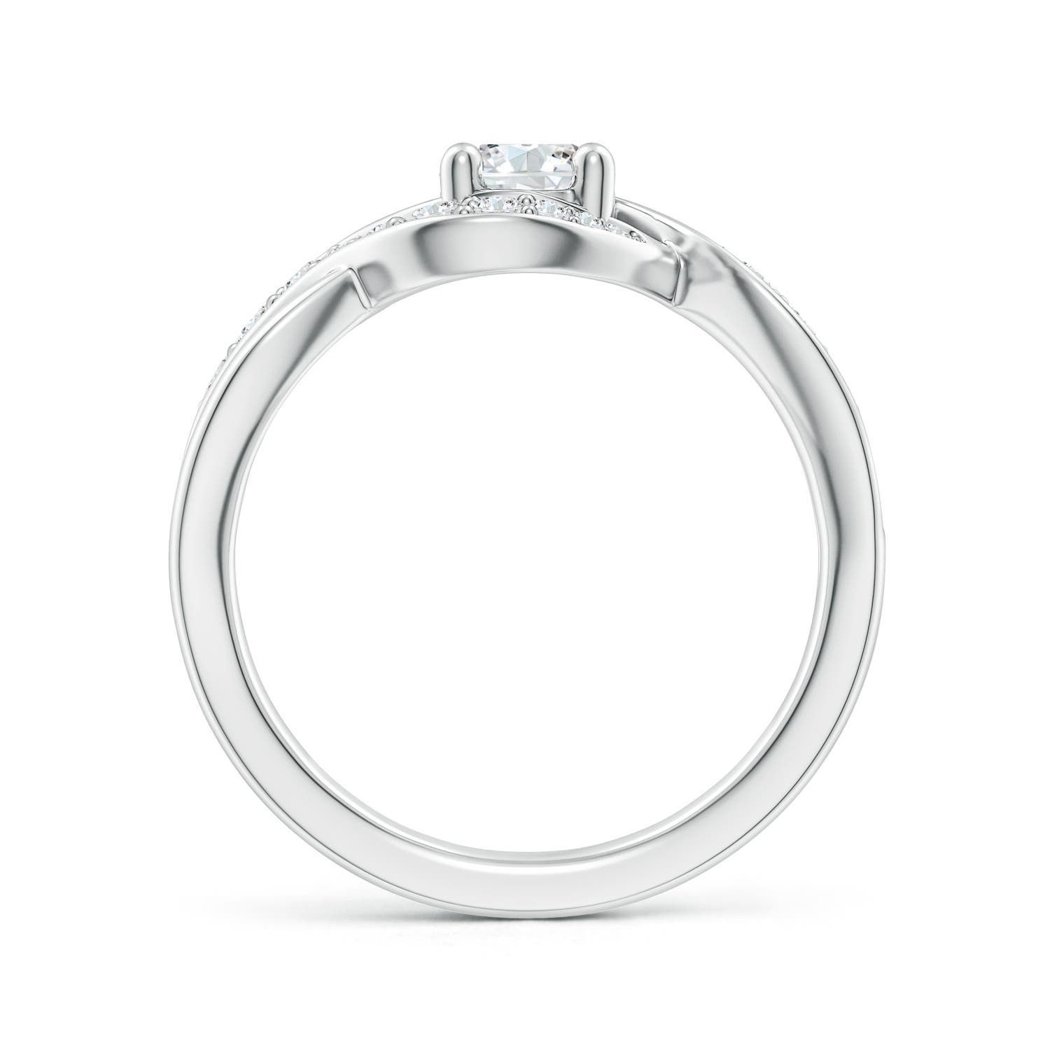5.1mm FGVS Lab-Grown Solitaire Round Diamond Infinity Promise Ring in P950 Platinum