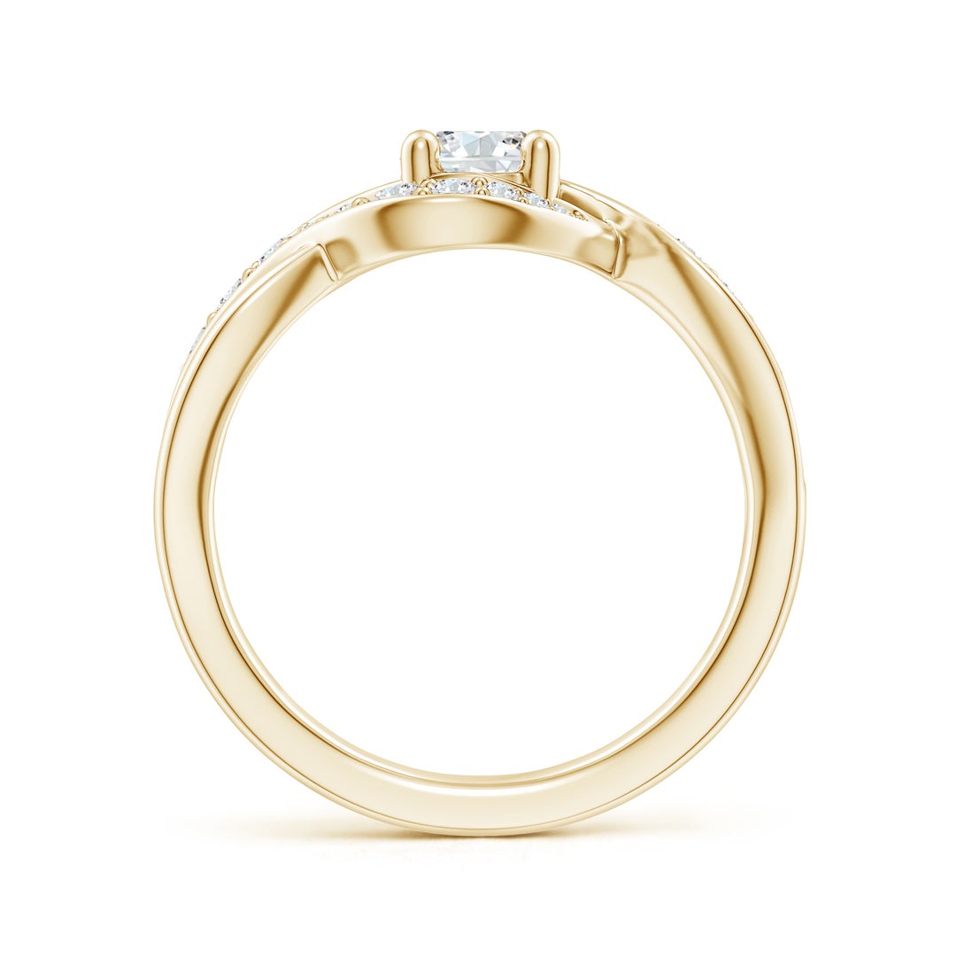 5.1mm FGVS Lab-Grown Solitaire Round Diamond Infinity Promise Ring in Yellow Gold - side 4