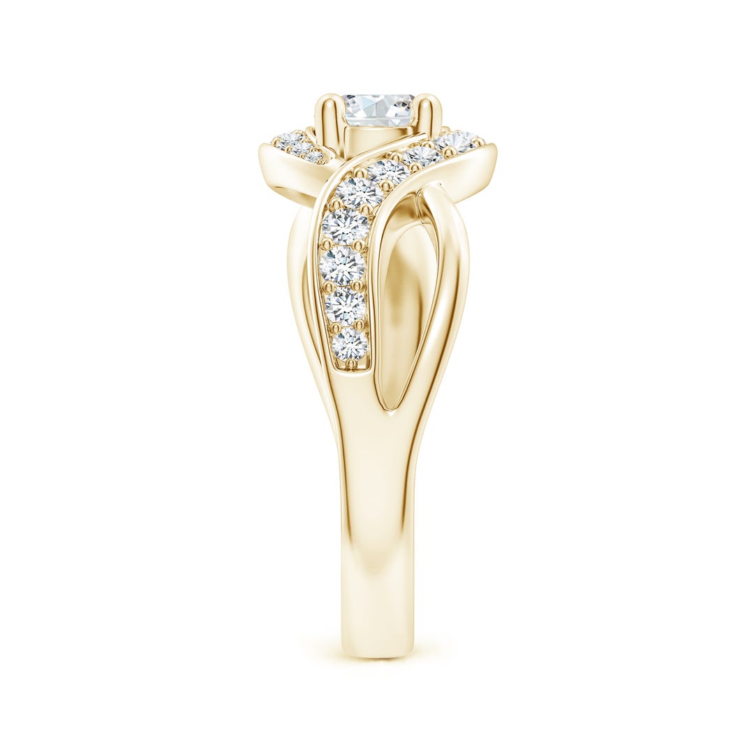 5.1mm FGVS Lab-Grown Solitaire Round Diamond Infinity Promise Ring in Yellow Gold - side 5