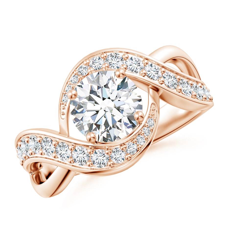 7mm FGVS Lab-Grown Solitaire Round Diamond Infinity Promise Ring in Rose Gold 