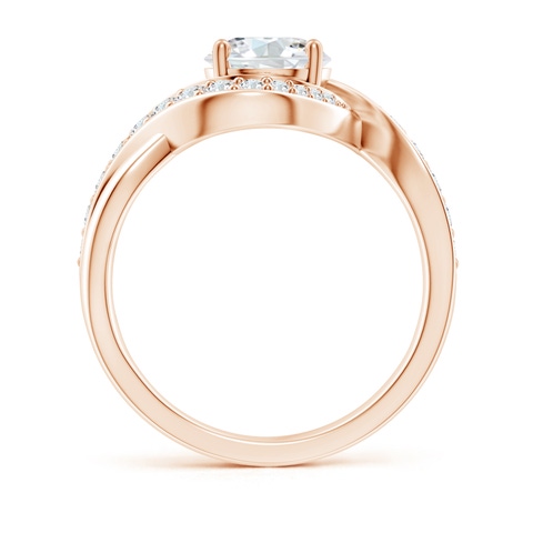 7mm FGVS Lab-Grown Solitaire Round Diamond Infinity Promise Ring in Rose Gold