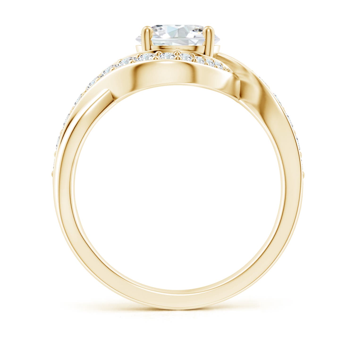 7mm FGVS Lab-Grown Solitaire Round Diamond Infinity Promise Ring in Yellow Gold
