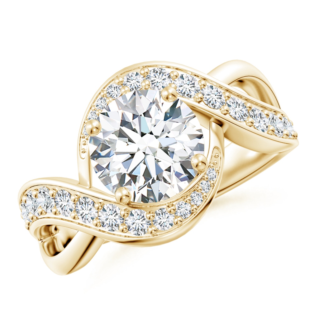 8.1mm FGVS Lab-Grown Solitaire Round Diamond Infinity Promise Ring in Yellow Gold
